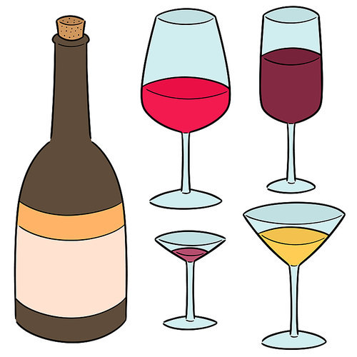 vector set of wine