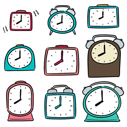 vector set of alarm clock