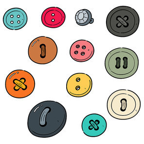 vector set of sewing button