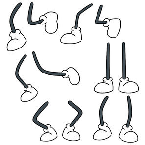 vector set of cartoon leg