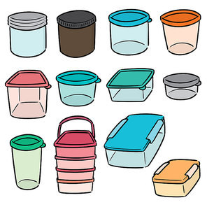 vector set of plastic container