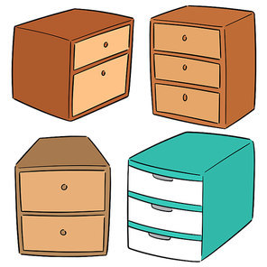 vector set of drawer