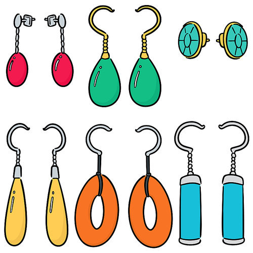 vector set of earrings