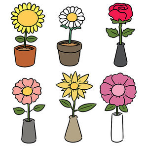 vector set of flower