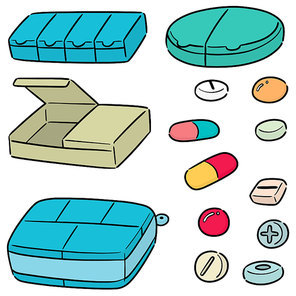 vector set of pill box