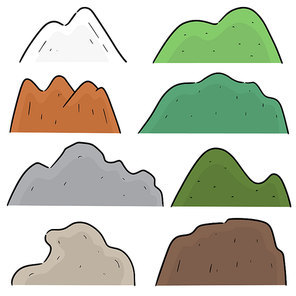 vector set of mountain cartoon