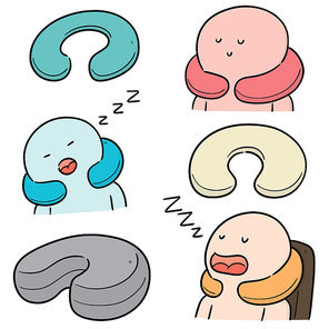 vector set of neck pillow