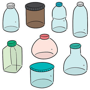 vector set of bottle