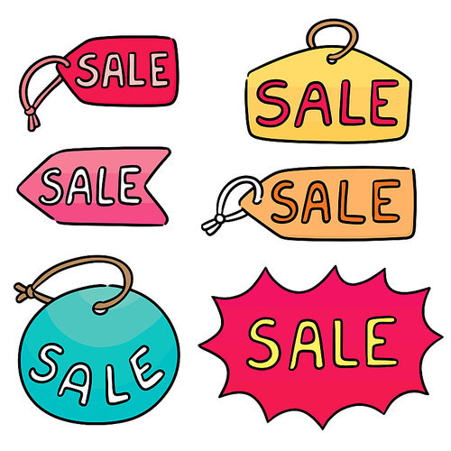 vector set of sale tag