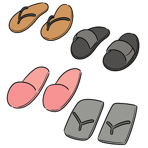 vector set of slippers