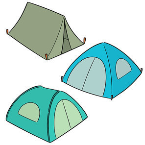 vector set of tent