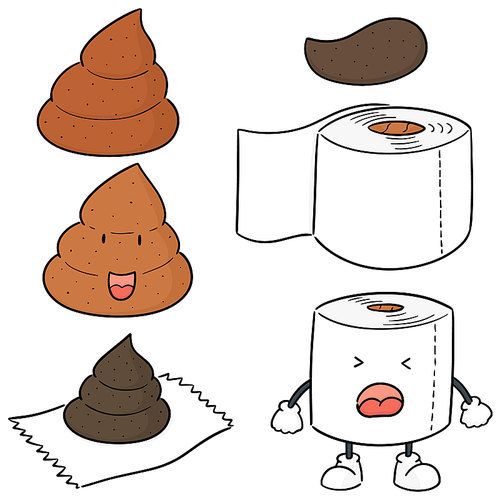 vector set of tissue paper and poop