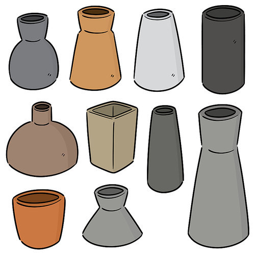 vector set of vase