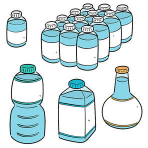 vector set of water bottle