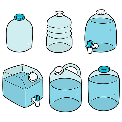 vector set of water gallon