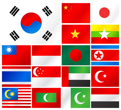 아시아 국기