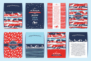 Christmas and New Year Set. Vector Design Templates Collection for Banners, Flyers, Placards, Posters and other use.