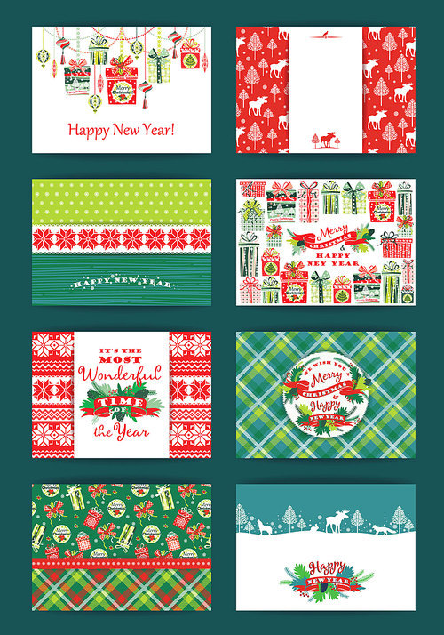 Christmas and New Year Set. Vector Design Templates Collection for Banners, Flyers, Placards, Posters and other use.