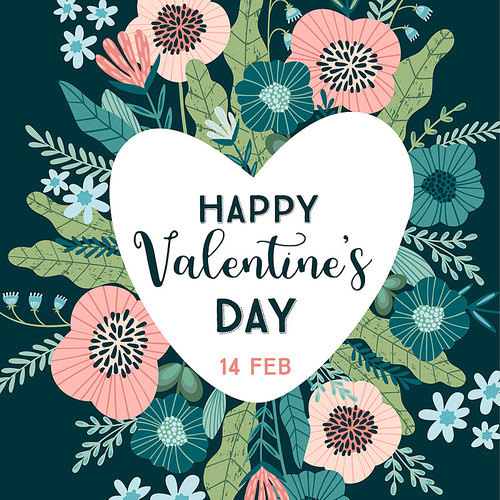 Floral design concept for Valentines Day and other users. Flower illustration.