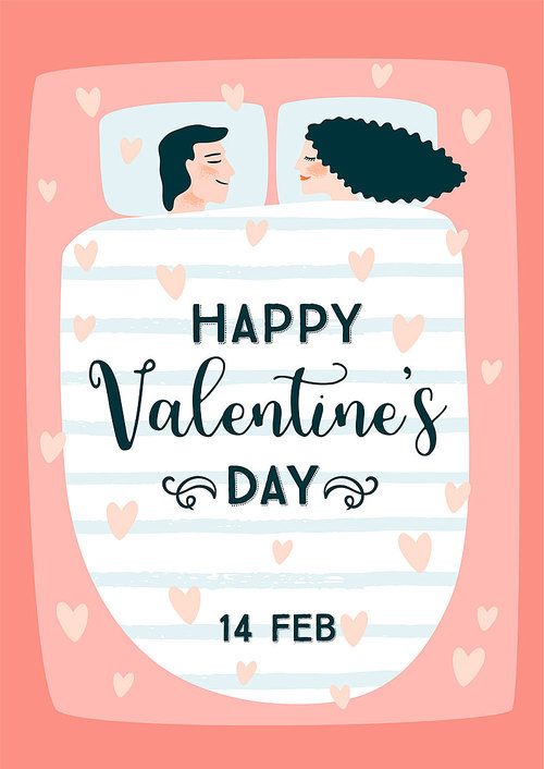 Romantic illustration with people. Love, love story, relationship. Vector design concept for Valentines Day and other users.