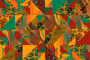 Abstract seamless pattern with animal print. Trendy hand drawn textures. Modern design for paper, cover, fabric, interior decor and other users.