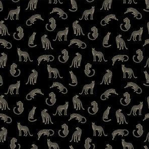Seamless pattern with leopards.
