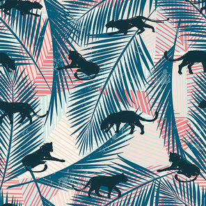 Seamless pattern with abstract leopards.