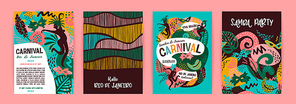 Brazil carnival. Vector templates with trendy abstract elements. Poster design for carnival concept and other users