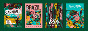 Brazil carnival. Vector templates with trendy abstract elements. Poster design for carnival concept and other users