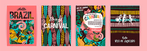 Brazil carnival. Vector templates with trendy abstract elements. Poster design for carnival concept and other users