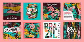 Brazil carnival. Vector templates with trendy abstract elements. Poster design for carnival concept and other users