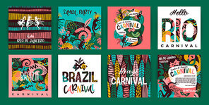 Brazil carnival. Vector templates with trendy abstract elements. Poster design for carnival concept and other users