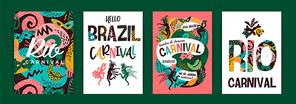 Brazil carnival. Vector templates with trendy abstract elements. Poster design for carnival concept and other users