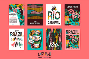 Brazil carnival. Vector templates with trendy abstract elements. Poster design for carnival concept and other users