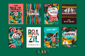 Brazil carnival. Vector templates with trendy abstract elements. Poster design for carnival concept and other users