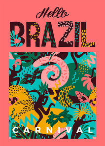 Brazil carnival. Vector illustration with trendy abstract elements. Poster design for carnival concept and other users