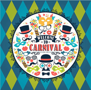 Celebration festive illustration with carnival icons and objects. Vector Design for Banners, Flyers, Placards, Posters and other use.