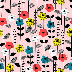 Floral abstract seamless pattern. Vector design for paper, cover, fabric, interior decor and other users