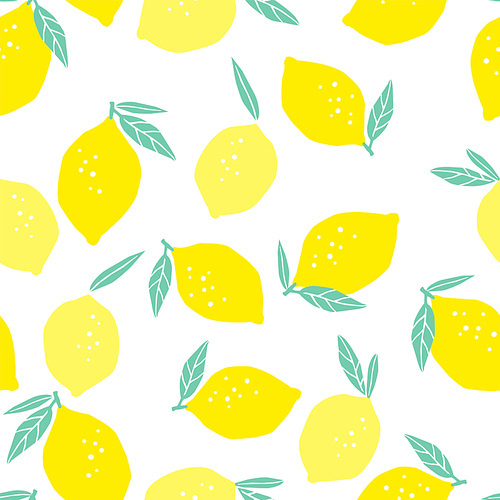 Vector seamless pattern with lemons. Trendy hand drawn textures. Modern abstract design for paper, cover, fabric, interior decor and other users.
