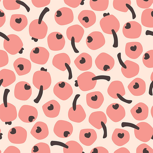 Vector seamless pattern with abstract berries. Trendy hand drawn textures. Modern abstract design for paper, cover, fabric, interior decor and other users.