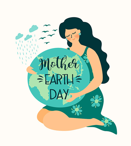 Save Nature. Mother Earth Day. Vector template for card, poster, banner, flyer Design element