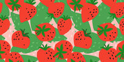 Vector seamless pattern with Strawberry. Trendy hand drawn textures. Modern abstract design for paper, cover, fabric, interior decor and other users.