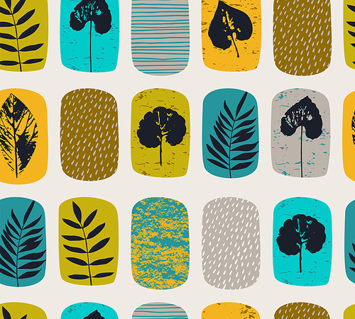 abstract  seamless pattern with leaves. vector background for various surface. trendy hand drawn textures.