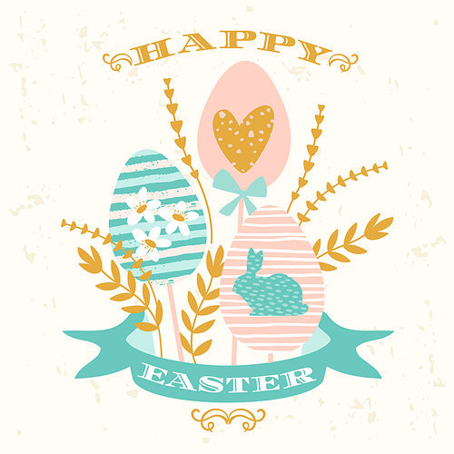 Happy Easter. Vector design for card, poster, flyer and other users.