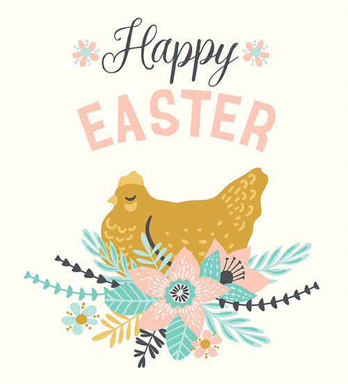 Happy Easter. Vector template for card, poster, flyer and other users. Design element.