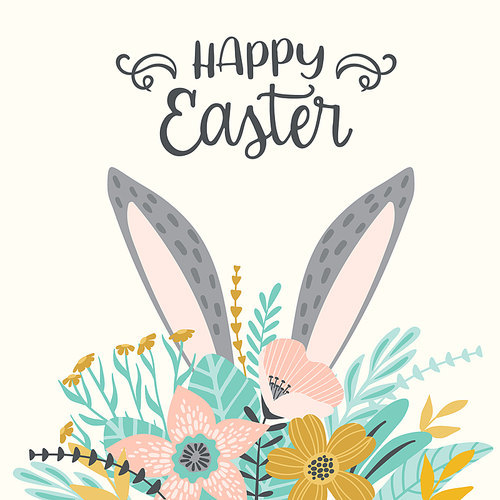 Happy Easter. Vector template for card, poster, flyer and other users. Design element.