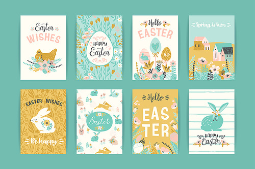 Happy Easter. Vector templates for card, poster, flyer and other users. Design element.