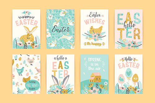 Happy Easter. Vector templates for card, poster, flyer and other users. Design element.