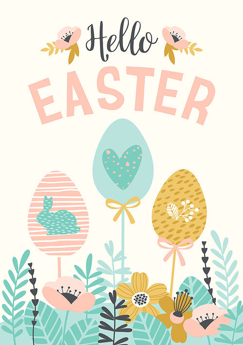 Happy Easter. Vector templates for card, poster, flyer and other users. Design element.