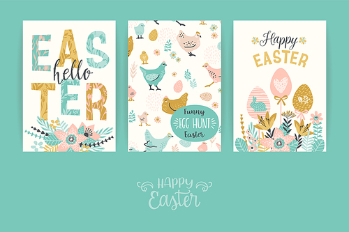 Happy Easter. Vector templates for card, poster, flyer and other users. Design element.